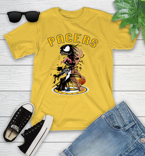 NBA Indiana Pacers Basketball Venom Groot Guardians Of The Galaxy Youth T-Shirt 8