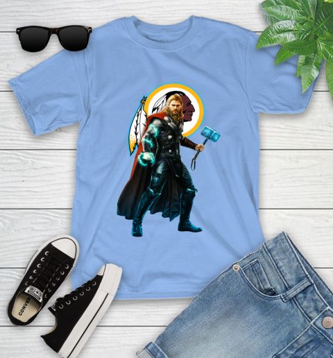 NFL Thor Avengers Endgame Football Washington Redskins Youth T-Shirt 11