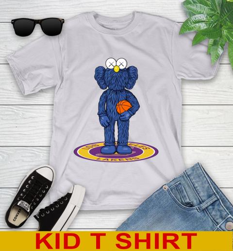 NBA Basketball Los Angeles Lakers Kaws Bff Blue Figure Shirt Youth T-Shirt 6 NBA Basketball Los Angeles Lakers Kaws Bff Blue Figure Shirt Youth T-Shirt - Image 6