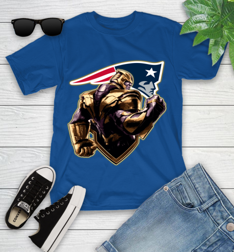 NFL Thanos Avengers Endgame Football Sports New England Patriots Youth T-Shirt 9
