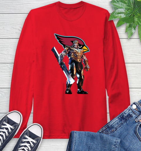NFL Thanos Gauntlet Avengers Endgame Football Arizona Cardinals Long Sleeve T-Shirt 10