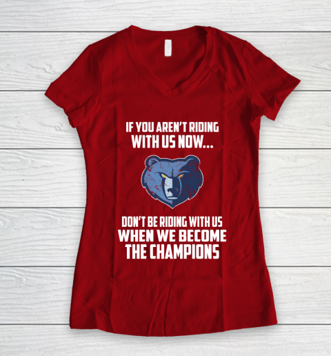 NBA Memphis Grizzlies Basketball We Become The Champions Women's V-Neck T-Shirt 8