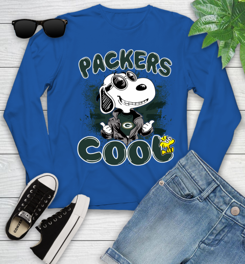 NFL Football Green Bay Packers Cool Snoopy Shirt Youth Long Sleeve 9
