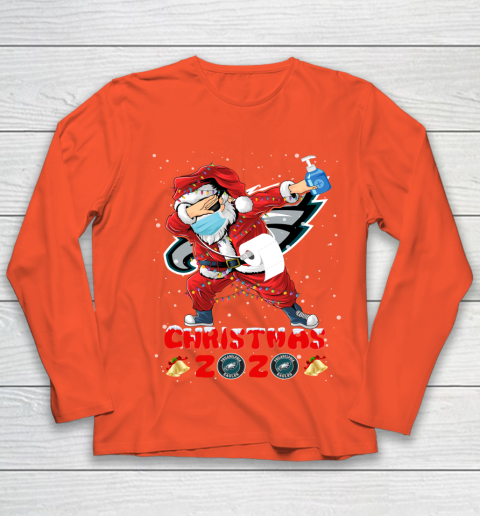 Philadelphia Eagles Funny Santa Claus Dabbing Christmas 2020 NFL Youth Long Sleeve 3