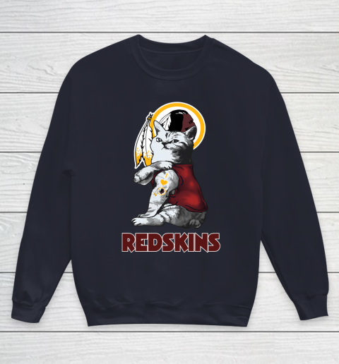 NFL Football My Cat Loves Washington Redskins Youth Sweatshirt 3 NFL Football My Cat Loves Washington Redskins Youth Sweatshirt - Image 3