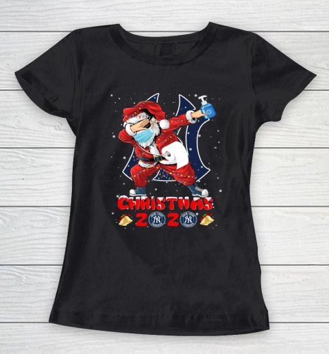 New York Yankees Funny Santa Claus Dabbing Christmas 2020 MLB Women's T-Shirt