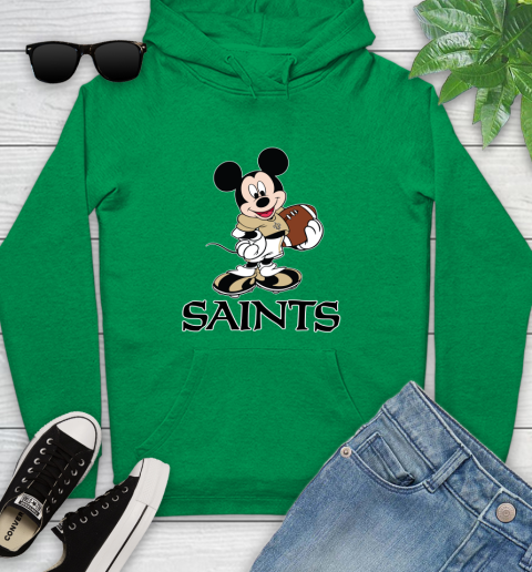 NFL Football New Orleans Saints Cheerful Mickey Mouse Shirt Youth Hoodie 7