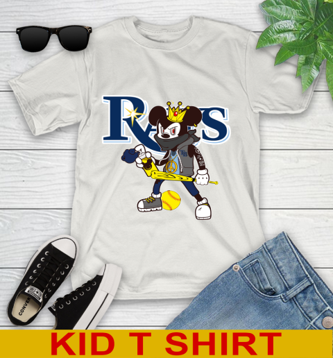 Tampa Bay Rays MLB Baseball Mickey Peace Sign Sports Youth T-Shirt 12