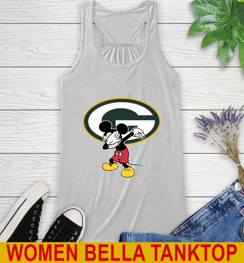 Green Bay Packers NFL Football Dabbing Mickey Disney Sports Racerback Tank