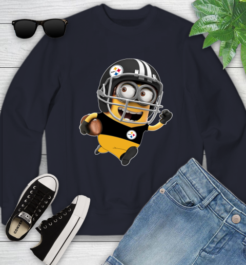 NFL Pittsburgh Steelers Minions Disney Football Sports Youth Sweatshirt 3