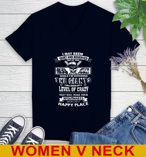 San Francisco Giants MLB Baseball If You Mess With Me While I'm Watching My Team Women's V-Neck T-Shirt 2