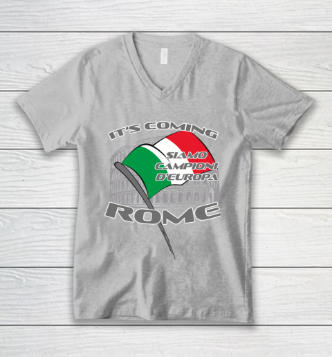 ITALIA Football Champions  SIAMO CAMPIONI D'EUROPA It's coming Rome V-Neck T-Shirt 3