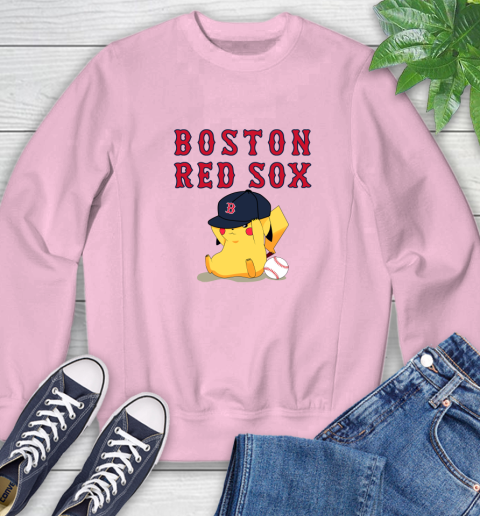 MLB Pikachu Baseball Sports Boston Red Sox Sweatshirt 9