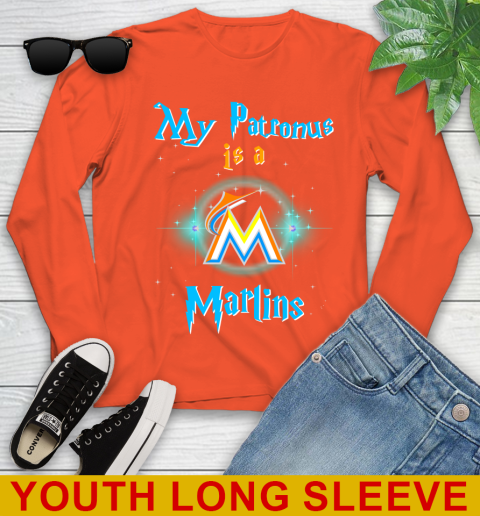MLB Baseball Harry Potter My Patronus Is A Miami Marlins Youth Long Sleeve 3