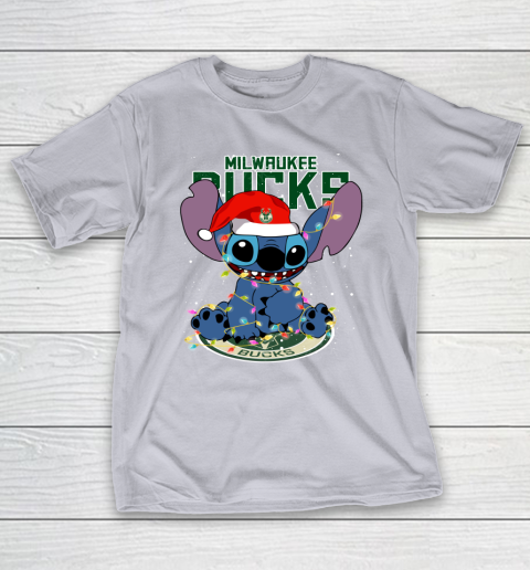 Milwaukee Bucks NBA noel stitch Basketball Christmas T-Shirt 4