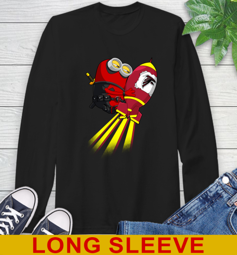 NFL Football Atlanta Falcons Deadpool Minion Marvel Shirt Long Sleeve T-Shirt
