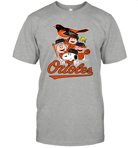Mlb Baltimore Orioles Snoopy Charlie Brown Woodstock The Peanuts Movie  Baseball Tee Shirts - Nvamerch