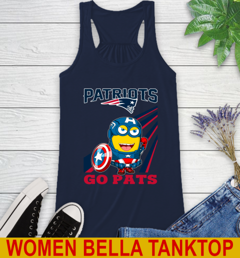 NFL Football New England Patriots Captain America Marvel Avengers Minion Shirt Racerback Tank 9