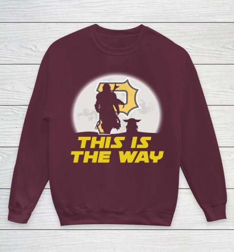 Pittsburgh Pirates MLB Baseball Star Wars Yoda And Mandalorian This Is The Way Youth Sweatshirt 4