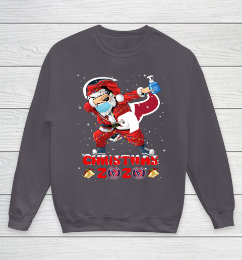 Houston Texans Funny Santa Claus Dabbing Christmas 2020 NFL Youth Sweatshirt 5