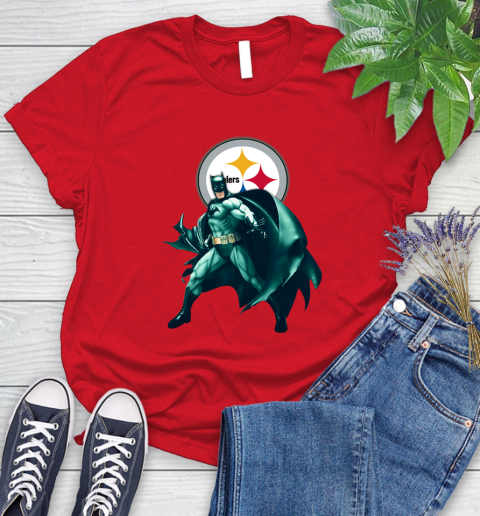 NFL Batman Football Sports Pittsburgh Steelers Women's T-Shirt 9