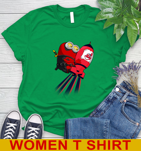 MLB Baseball Cleveland Indians Deadpool Minion Marvel Shirt Women's T-Shirt 7