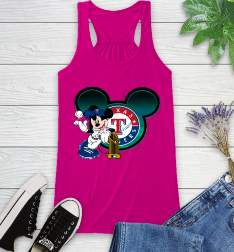MLB Texas Rangers The Commissioner's Trophy Mickey Mouse Disney Racerback Tank 8