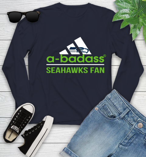 Seattle Seahawks NFL Football A Badass Adidas Adoring Fan Sports Youth Long Sleeve 2