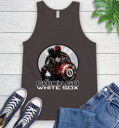 MLB Captain America Thor Spider Man Hawkeye Avengers Endgame Baseball Chicago White Sox Tank Top 7