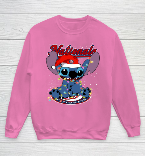 Washington Nationals MLB noel stitch Baseball Christmas Youth Sweatshirt 3