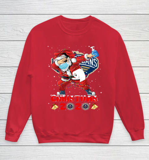 New Orleans Pelicans Funny Santa Claus Dabbing Christmas 2020 NBA Youth Sweatshirt 7