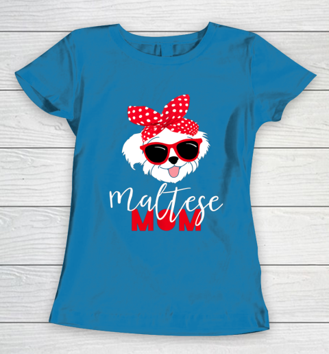 Dog Mom Shirt Dog Lovers T Shirt Maltese Mom Fur Mama Women's T-Shirt 6