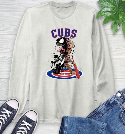 MLB Chicago Cubs Baseball Venom Groot Guardians Of The Galaxy Long Sleeve T-Shirt 12