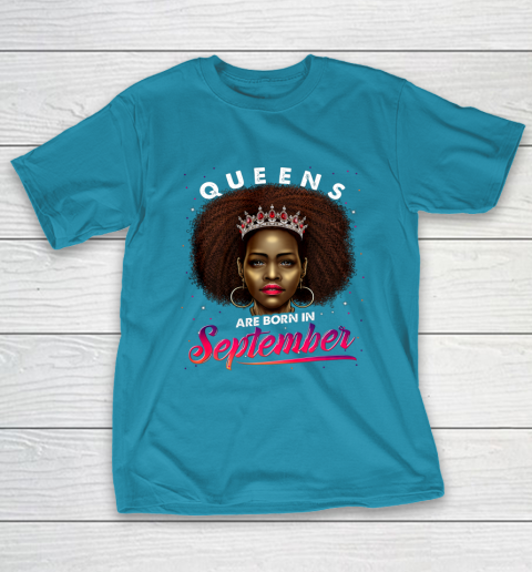 Queens Born September Shirt Black Girl Virgo Libra Birthday T-Shirt 7