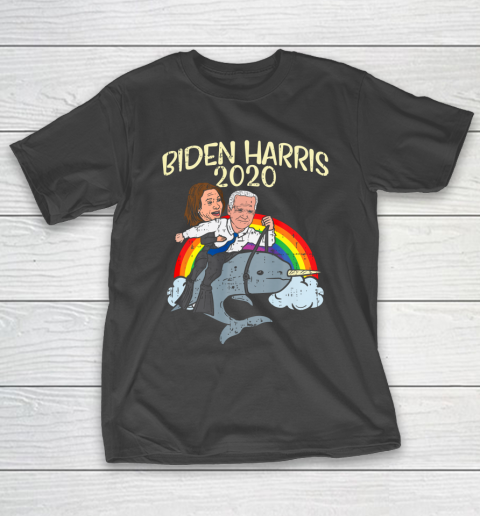 Biden Harris 2020 Narwhale Rainbow Funny Joe Kamala Democrat T-Shirt