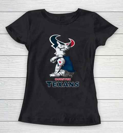 NFL Football My Cat Loves Houston Texans Women's T-Shirt NFL Football My Cat Loves Houston Texans Women's T-Shirt