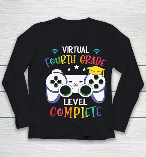 Back To School Shirt Virtual Fourth Grade level complete Youth Long Sleeve