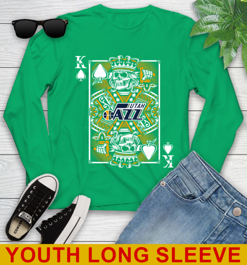 Utah Jazz NBA Basketball The King Of Spades Death Cards Shirt Youth Long Sleeve 7