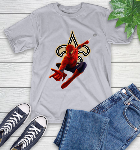 NFL Spider Man Avengers Endgame Football New Orleans Saints T-Shirt 6