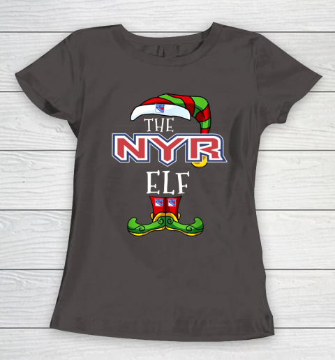 New York Rangers Christmas ELF Funny NHL Women's T-Shirt 7