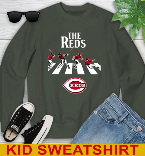 MLB Baseball Cincinnati Reds The Beatles Rock Band Shirt Youth Sweatshirt 8