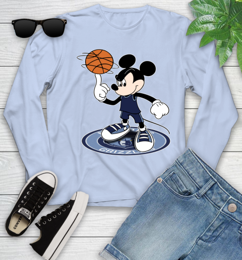 NBA Basketball Memphis Grizzlies Cheerful Mickey Disney Shirt Youth Long Sleeve 9