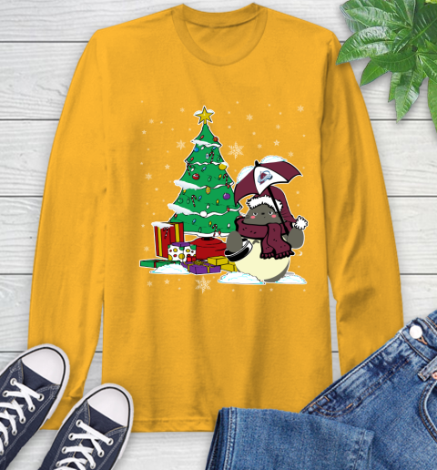 Colorado Avalanche NHL Hockey Cute Tonari No Totoro Christmas Sports Long Sleeve T-Shirt 2