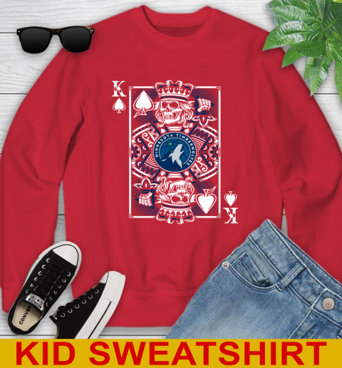Minnesota Timberwolves NBA Basketball The King Of Spades Death Cards Shirt Youth Sweatshirt 7
