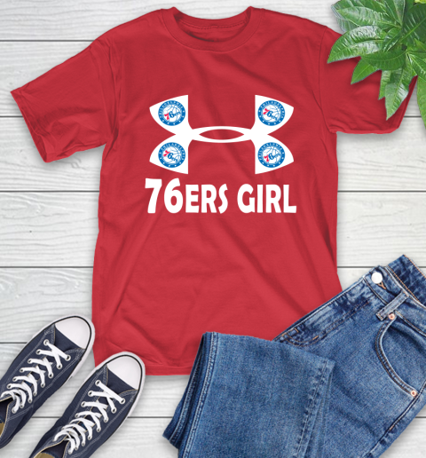 NBA Philadelphia 76ers Girl Under Armour Basketball Sports T-Shirt 11