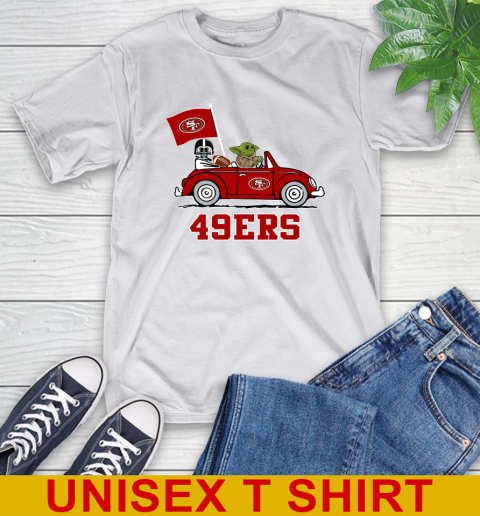 NFL Football San Francisco 49ers Darth Vader Baby Yoda Driving Star Wars Shirt T-Shirt 12
