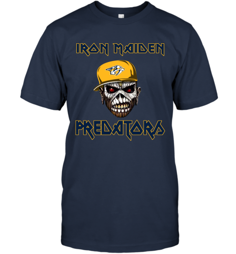 NHL Nashville Predators Iron Maiden Rock Band Music Hockey Sports w2jv2sxk815 classic t shirt 2 95 151514 front navy