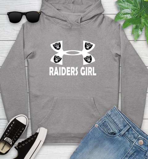 NFL Oakland Raiders Girl Under Armour Football Sports Youth Hoodie - Image 7
