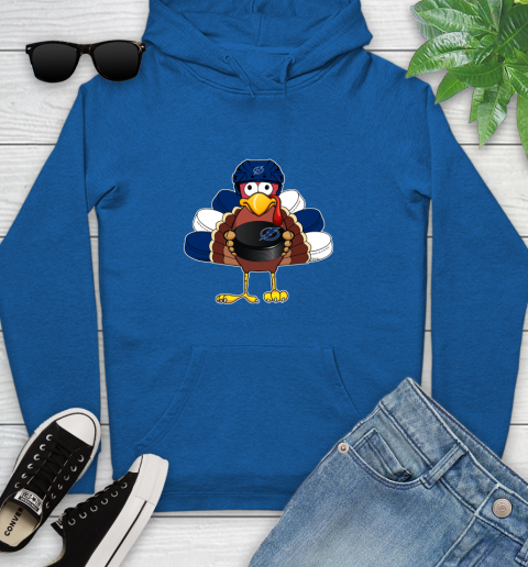 Tampa Bay Lightning Turkey Thanksgiving Day Youth Hoodie 9