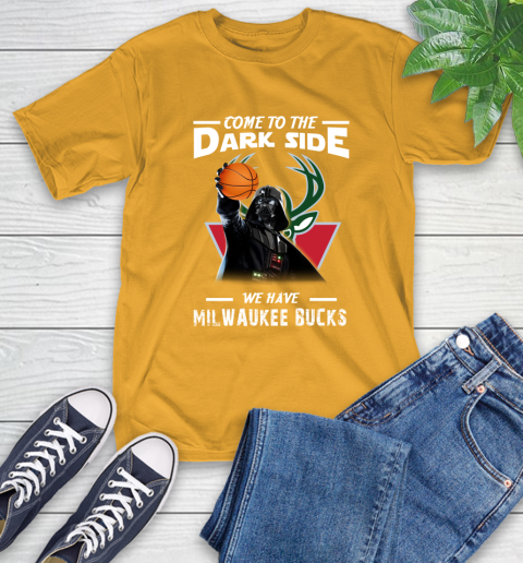 NBA Come To The Dark Side We Have Milwaukee Bucks Star Wars Darth Vader Basketball T-Shirt 2
